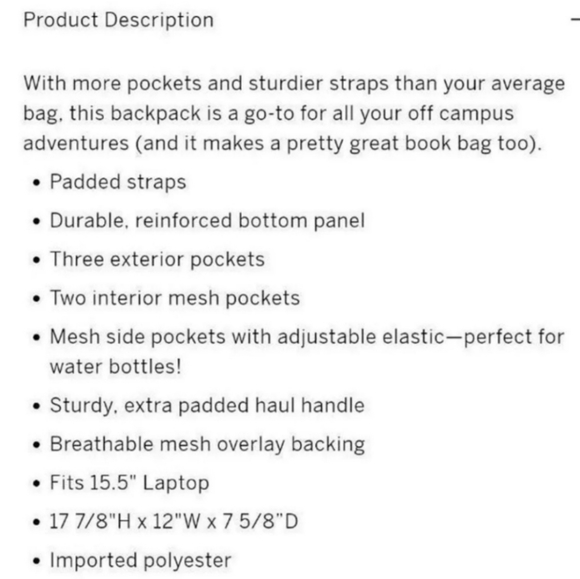 VS Pink Collegiate Backpack